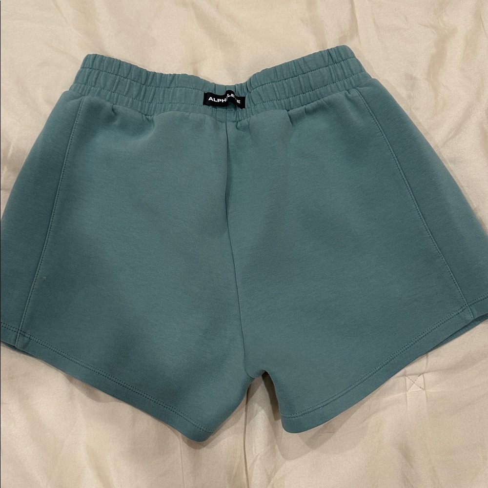 Alphalete Light Aqua Blue Casual High-Rise Shorts (M) - Picture 3 of 6